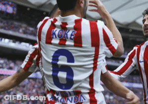 Soccer Player In Red And White Striped Jersey Number 6 GIF
