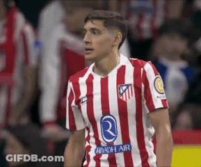 Soccer Player In Red And White Striped Jersey Riyadh Air GIF