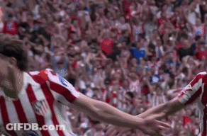 Soccer Player In Red And White Striped Shirt Jumping GIF