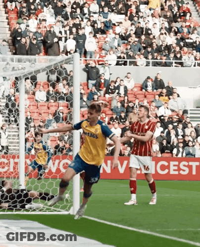 Soccer Player In Red And White Striped Shirt Saying Jet3 GIF