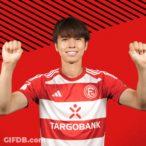 Soccer Player In Red And White Striped Shirt Targobank GIF