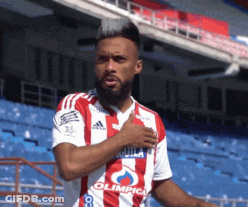 Soccer Player In Red And White Uniform Olimpica GIF