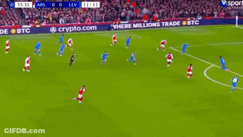Soccer Player In Red Arsenal Jersey GIF