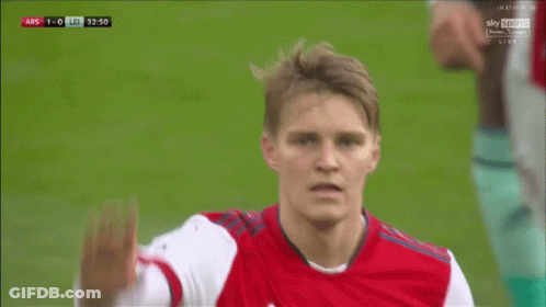 Soccer Player In Red Arsenal Jersey GIF
