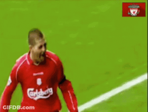 Soccer Player In Red Carlsberg Jersey On Field GIF