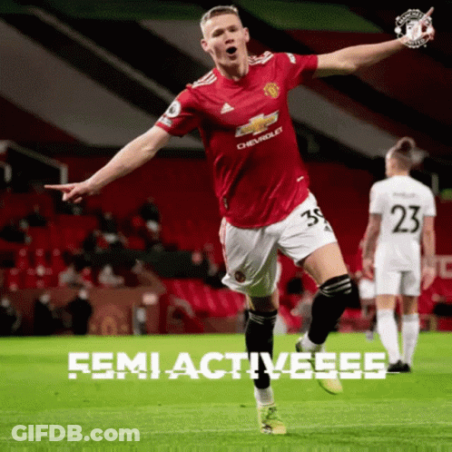 Soccer Player In Red Chevrolet Jersey Celebrating GIF
