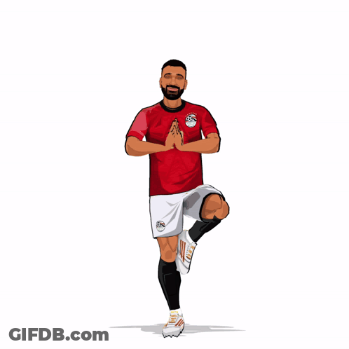 Soccer Player In Red Egypt Jersey GIF