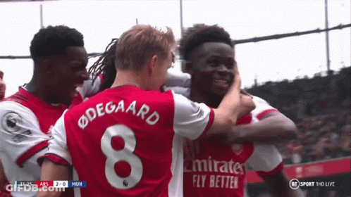 Soccer Player In Red Emirates Fly Better Shirt GIF