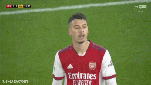 Soccer Player In Red Emirates Fly Better Shirt GIF
