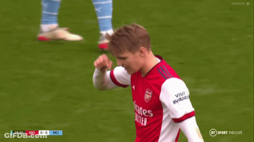 Soccer Player In Red Emirates Fly Better Shirt GIF