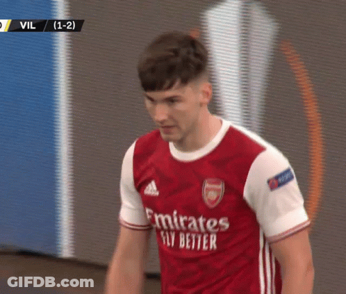 Soccer Player In Red Emirates Fly Better Shirt GIF