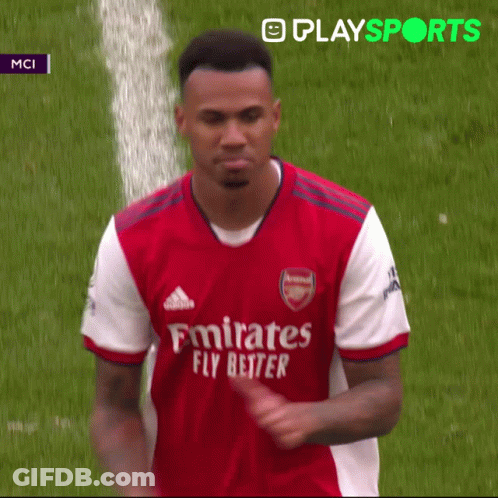 Soccer Player In Red Emirates Fly Better Shirt GIF