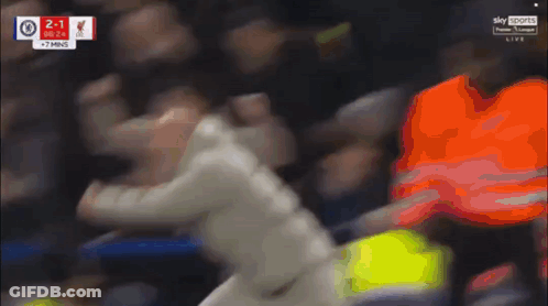 Soccer Player In Red Emirates Flyways Jersey GIF