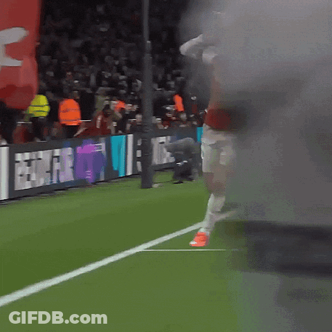 Soccer Player In Red Emirates Jersey GIF