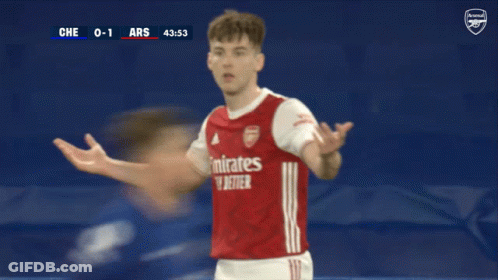 Soccer Player In Red Emirates Jersey GIF
