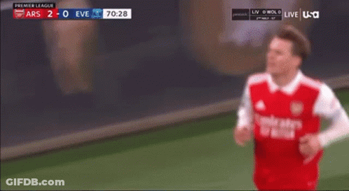 Soccer Player In Red Emirates Jersey Making Funny Face GIF