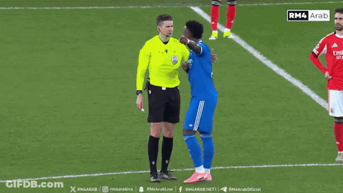Soccer Player In Red Emirates Jersey GIF