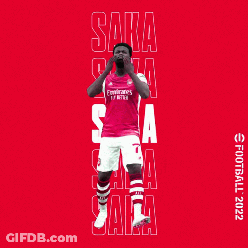 Soccer Player In Red Emirates Shirt GIF