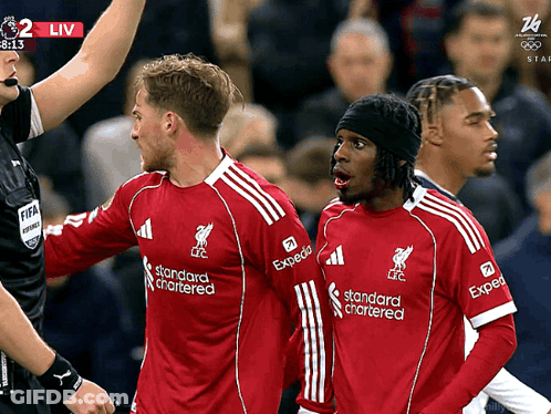 Soccer Player In Red Expedia Shirt GIF