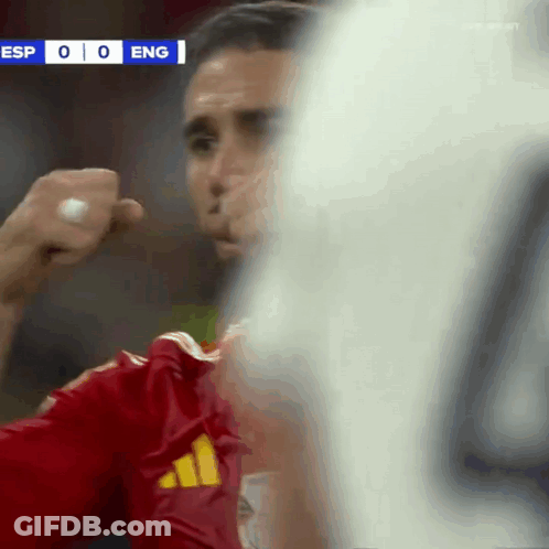 Soccer Player In Red Jersey Celebrating Against England GIF