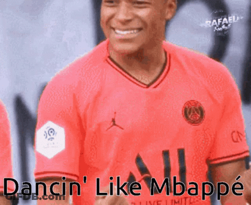 Soccer Player In Red Jersey Dancing Like Mbappe GIF