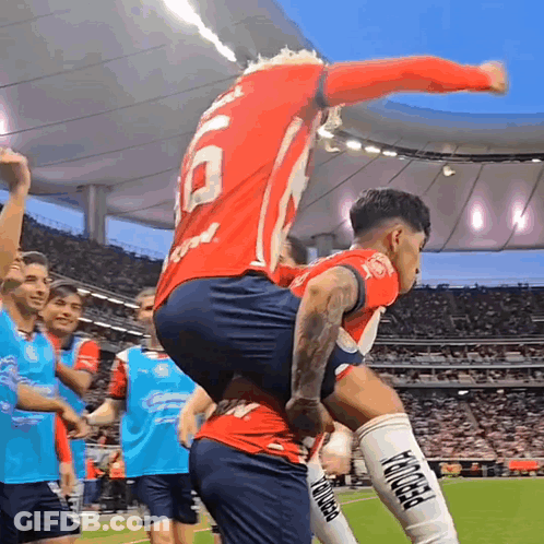 Soccer Player In Red Jersey Number 10 GIF