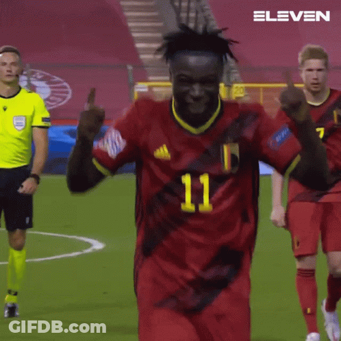 Soccer Player In Red Jersey Number 11 GIF