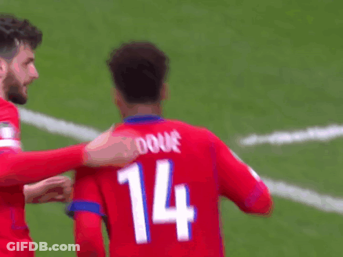 Soccer Player In Red Jersey Number 14 GIF