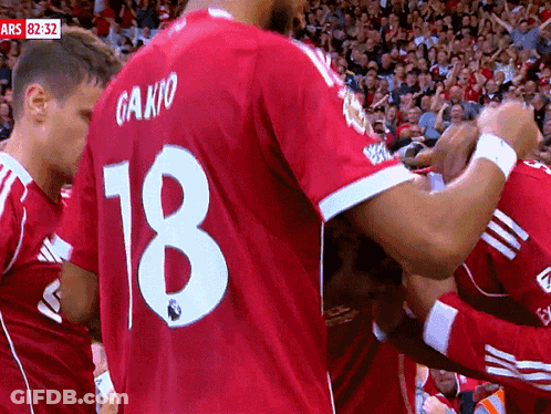 Soccer Player In Red Jersey Number 18 GIF