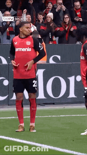 Soccer Player In Red Jersey Number 21 GIF