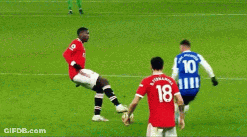 Soccer Player In Red Jersey Number 6 Running GIF