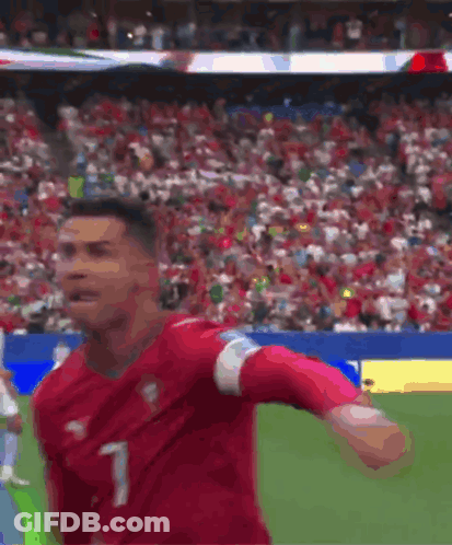 Soccer Player In Red Jersey Number 7 GIF