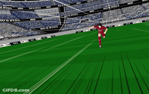 Soccer Player In Red Jersey Number 9 GIF
