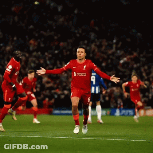 Soccer Player In Red Jersey Number 9 GIF