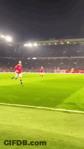 Soccer Player In Red Jersey Running GIF
