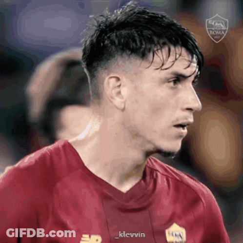 Soccer Player In Red Jersey Saying Rome GIF