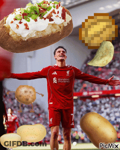Soccer Player In Red Jersey Saying Standard Chartered GIF