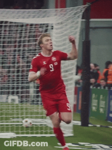 Soccer Player In Red Jersey With Number 9 GIF