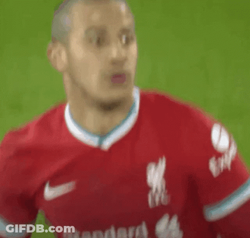 Soccer Player In Red Liverpool Shirt GIF