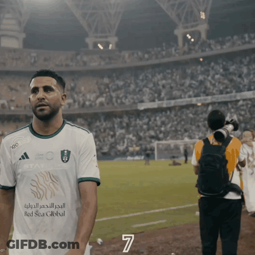 Soccer Player In Red Sea Global Shirt GIF