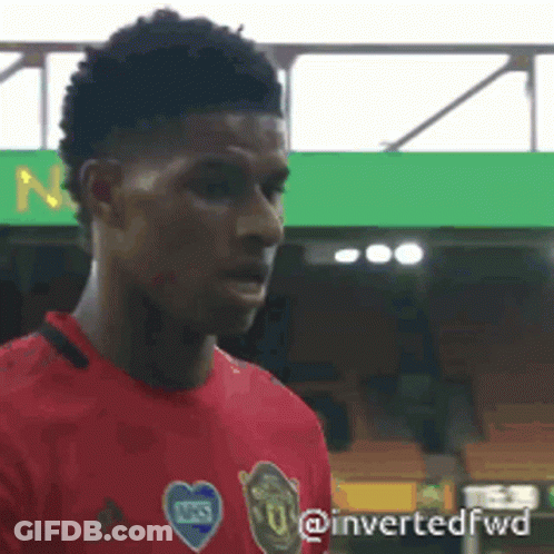 Soccer Player In Red Shirt At Stadium GIF