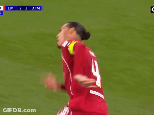 Soccer Player In Red Shirt Number 4 GIF