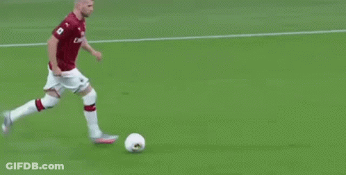 Soccer Player In Red Shirt Running GIF