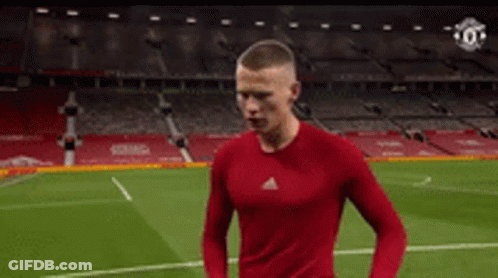 Soccer Player In Red Shirt Running GIF