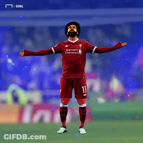 Soccer Player In Red Uniform No. 11 GIF