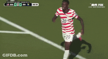 Soccer Player In Red White And Blue Jersey Number 20 GIF