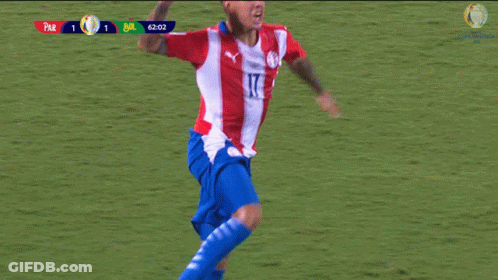 Soccer Player In Red White And Blue Uniform Number 17 GIF