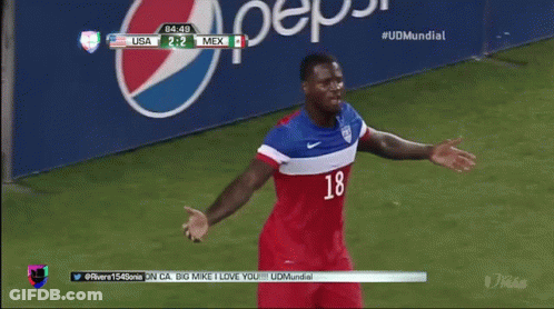 Soccer Player In Red White Blue Jersey Number 18 GIF