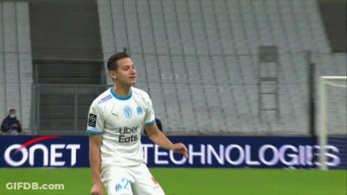 Soccer Player In Uber Eats Jersey On Field GIF