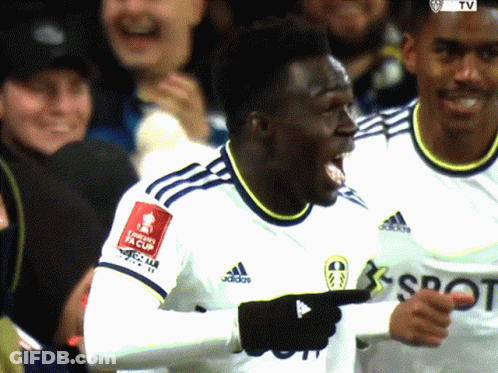 Soccer Player In White Adidas Jersey Pointing At Camera GIF